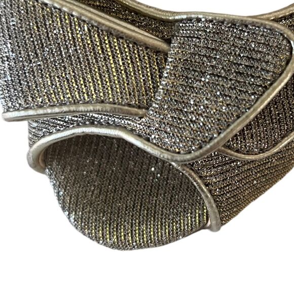 Kelly & Katie Silver Gold Peep Toe Gold/silver Wedding Prom Heels Sz 7.5 SPARKLY - Picture 6 of 16